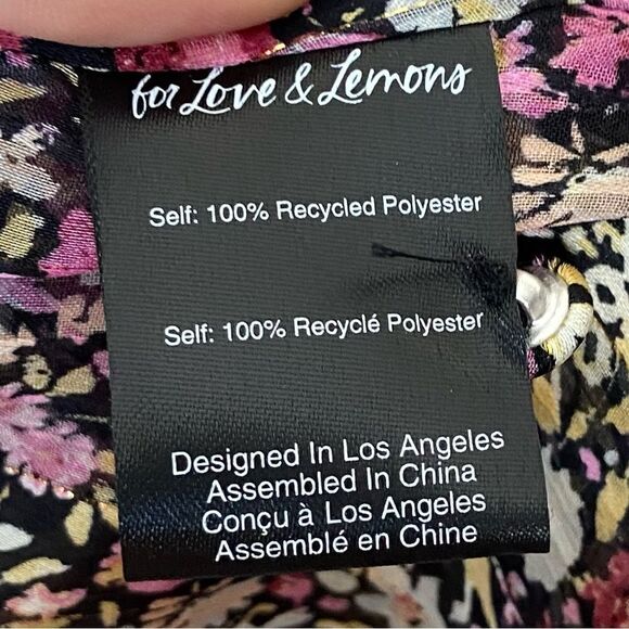 For Love & Lemons Grace Mini Pink Dress Floral Lace Size S - Picture 10 of 11